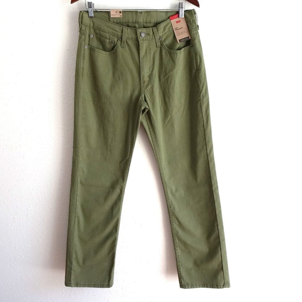 Levi's 514 Straight Leg Jeans Men's Size 32x30 Green Stretch Twill Regular Fit